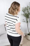 Michelle Mae Striped Sweater Top - Ivory