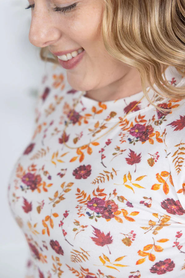Michelle Mae &quot;Blair&quot; Long Sleeve Top - Autumn Floral