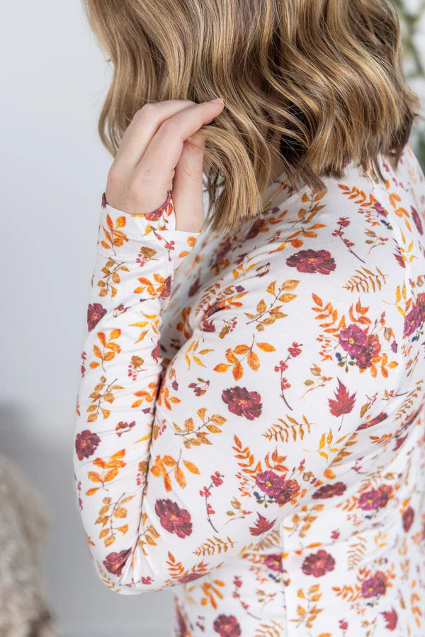Michelle Mae &quot;Blair&quot; Long Sleeve Top - Autumn Floral