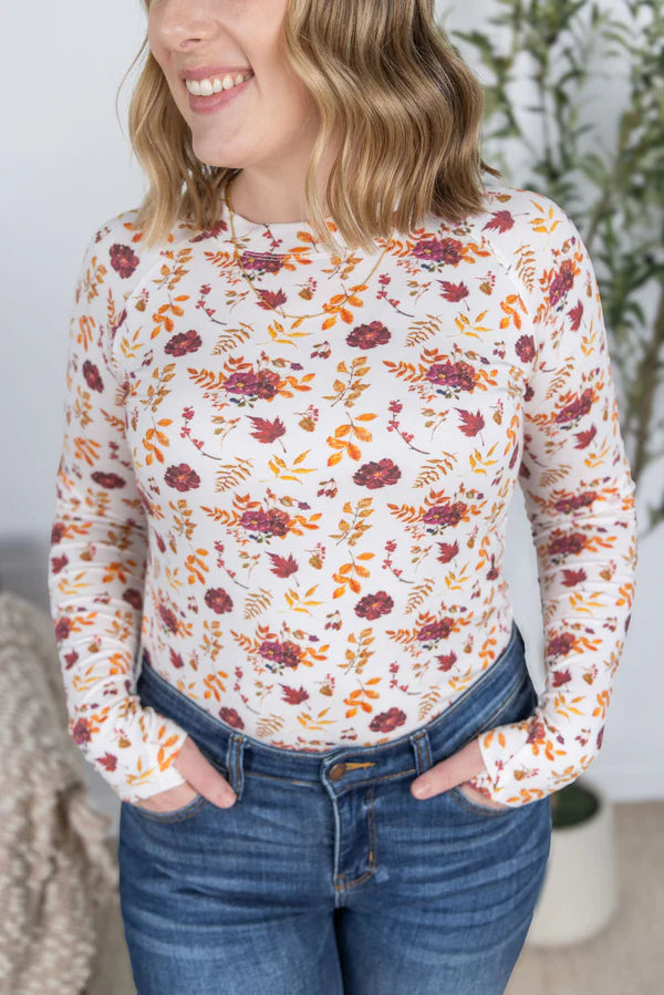 Michelle Mae &quot;Blair&quot; Long Sleeve Top - Autumn Floral