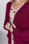 Michelle Mae &quot;Cori&quot; Cardigan - Burgundy