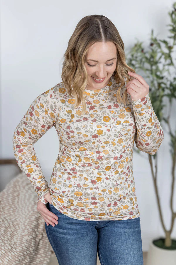 Michelle Mae &quot;Blair&quot; Long Sleeve Top - Fall Vintage Floral