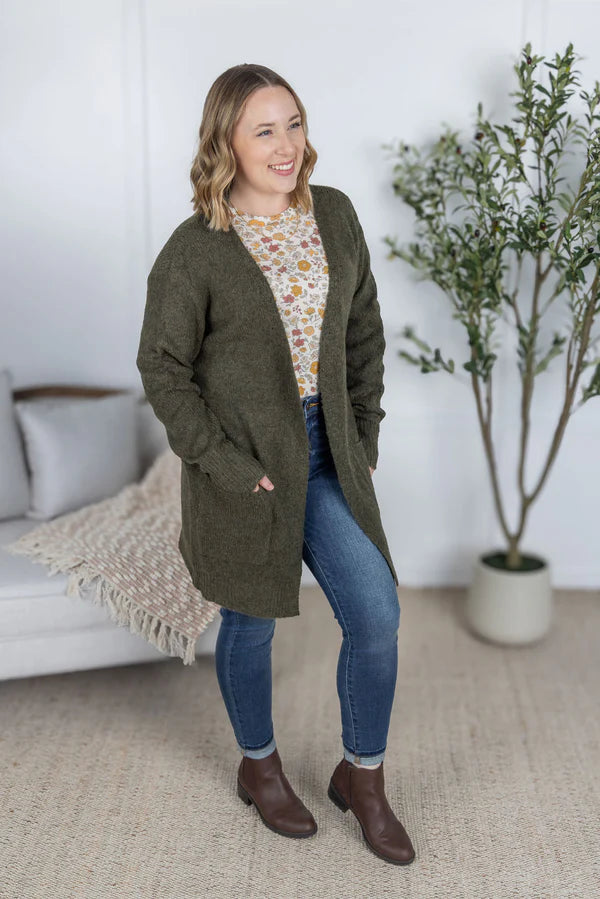 Michelle Mae &quot;Madison&quot; Cozy Cardigan - Olive