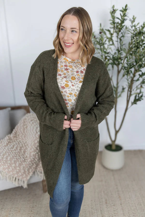 Michelle Mae "Madison" Cozy Cardigan - Olive