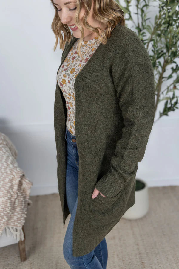 Michelle Mae &quot;Madison&quot; Cozy Cardigan - Olive