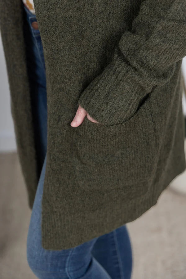 Michelle Mae &quot;Madison&quot; Cozy Cardigan - Olive