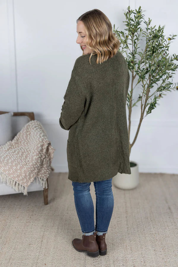 Michelle Mae &quot;Madison&quot; Cozy Cardigan - Olive