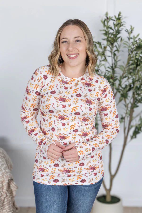 Michelle Mae &quot;Blair&quot; Long Sleeve Top - Autumn Floral