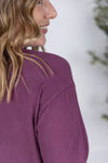 Michelle Mae &quot;Corrine&quot; Ribbed Pullover Top - Plum