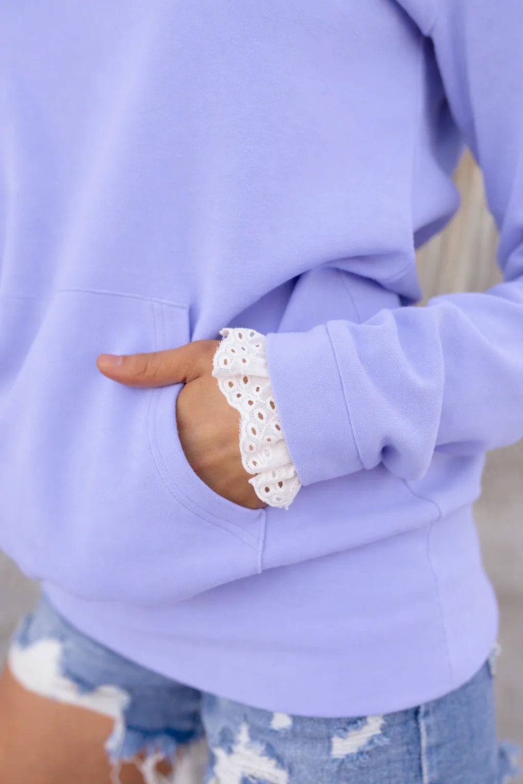 ***PRE-ORDER*** Ampersand Henley Hoodie - Lavender Lace