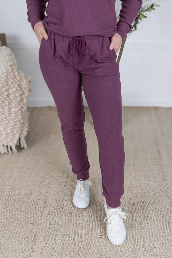 Michelle Mae "Corrine" Joggers - Plum