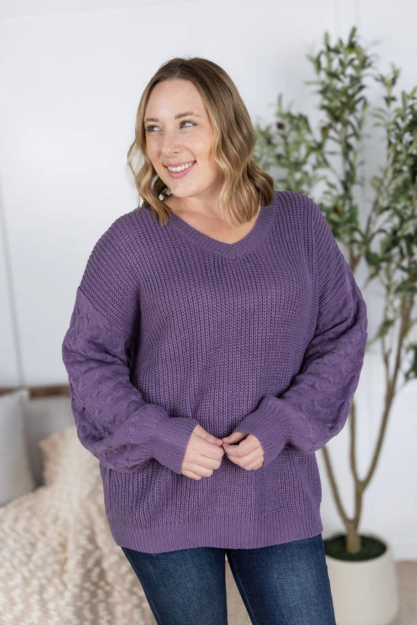 Michelle Mae "Talina" Textured Sweater - Purple