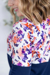 Michelle Mae &quot;Natalie&quot; Pullover - Autumn Purple Abstract and Navy