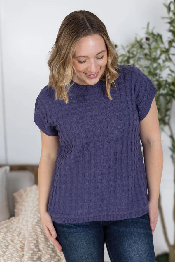 Michelle Mae Kelly Knitted Top - Slate Purple