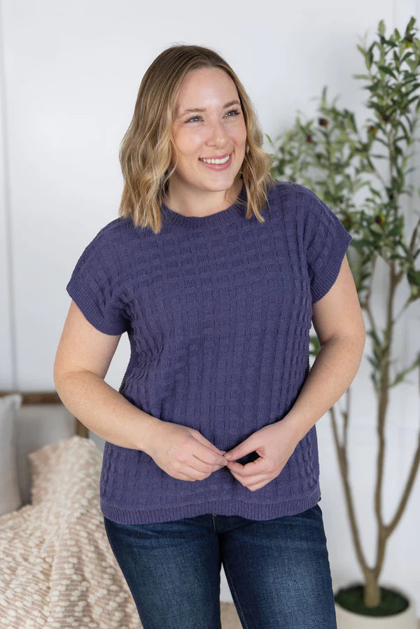 Michelle Mae Kelly Knitted Top - Slate Purple