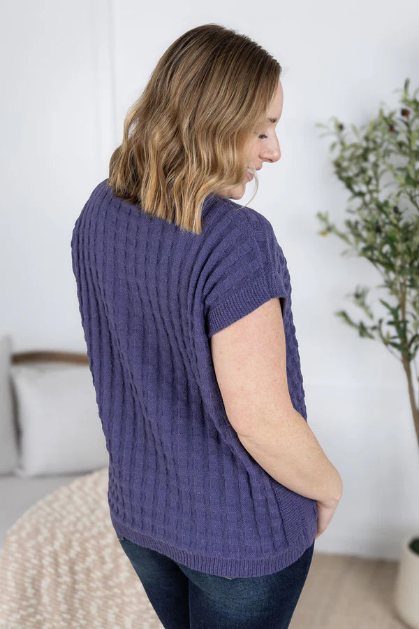 Michelle Mae Kelly Knitted Top - Slate Purple