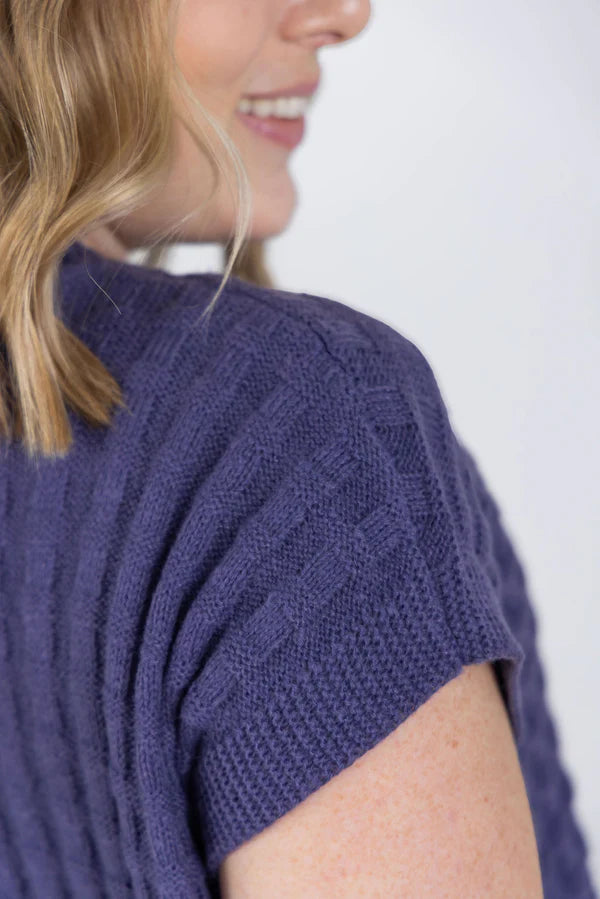 Michelle Mae Kelly Knitted Top - Slate Purple