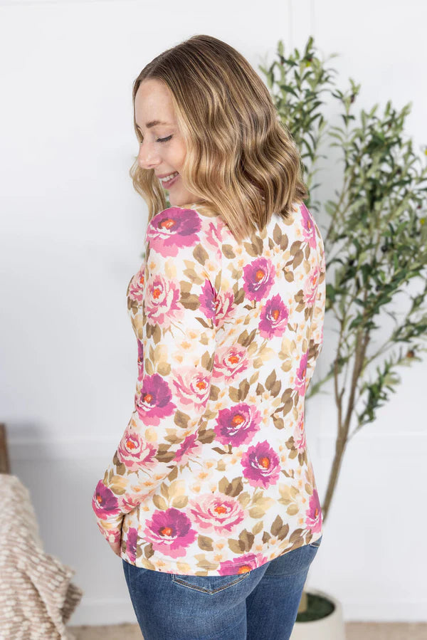 Michelle Mae "Blair" Long Sleeve Top - Autumn Blossom