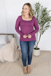 Michelle Mae Alyssa Long Sleeve Top - Mulberry