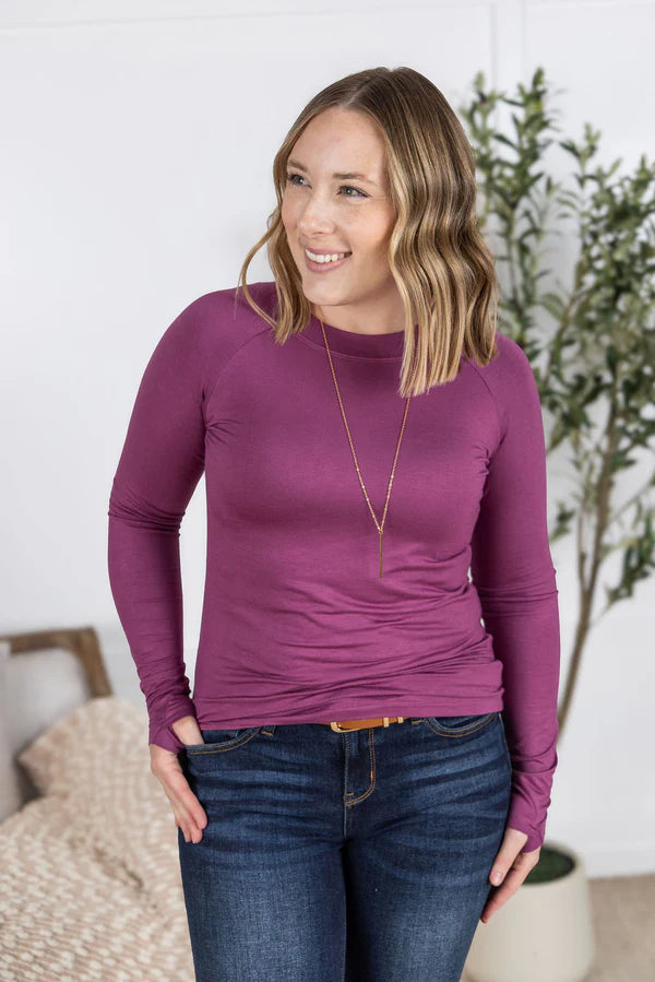 Michelle Mae "Blair" Long Sleeve Top - Mulberry
