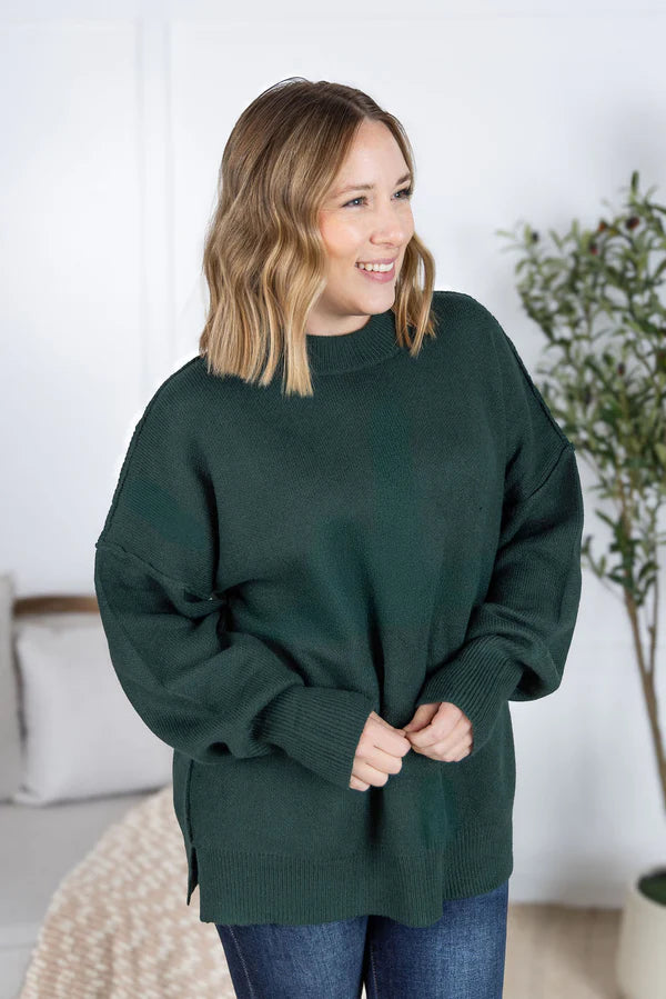 ***PRE-ORDER*** Michelle Mae Aurora Cozy Sweater - Hunter Green