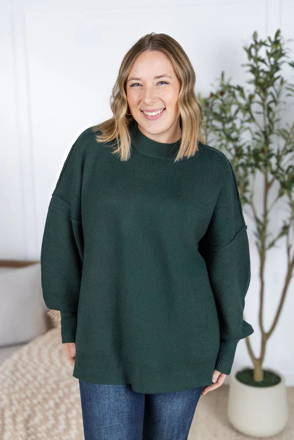 ***PRE-ORDER*** Michelle Mae Aurora Cozy Sweater - Hunter Green