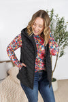 Michelle Mae &quot;Heather&quot; Hooded Vest - Black