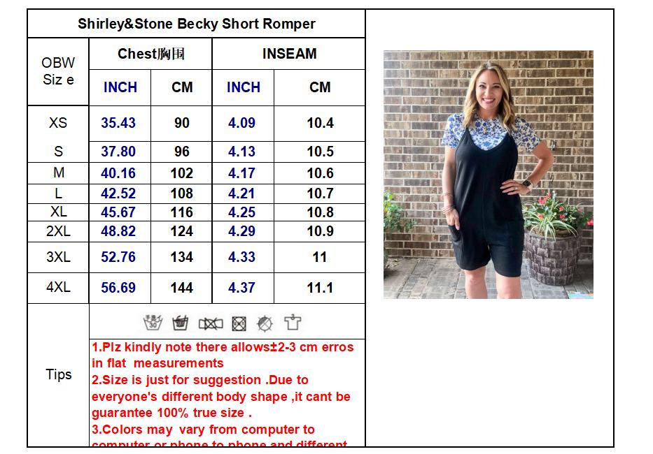 Becky Short Romper - Black