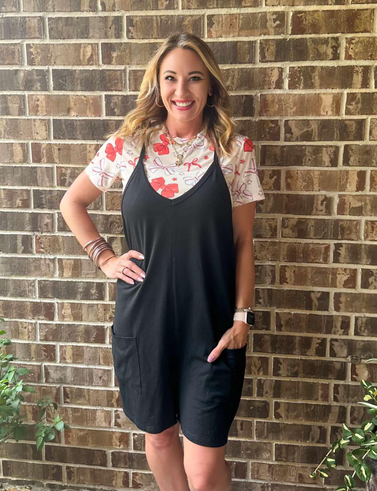 Becky Short Romper - Black