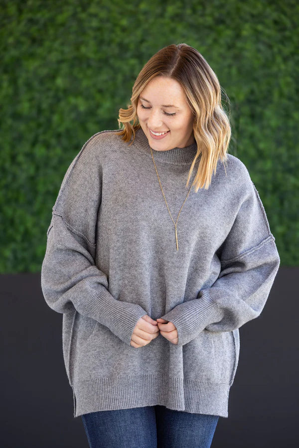 ***PRE-ORDER*** Michelle Mae Aurora Cozy Sweater - Grey