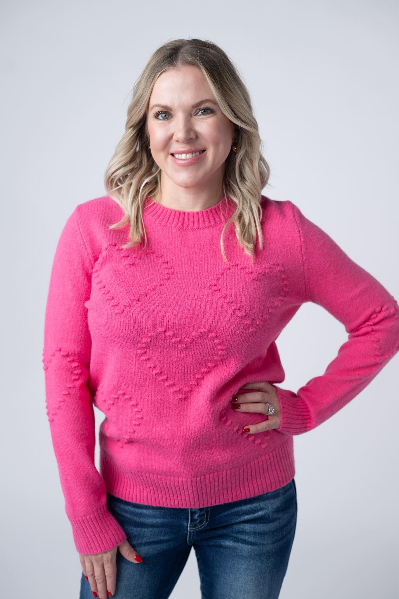Michelle Mae Be Mine Sweater - Hot Pink