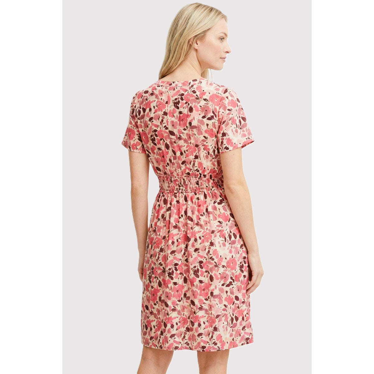Reesa Smocked Floral Dress - Pink/Wine