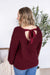 Michelle Mae "Bethany" Bow Knit Sweater - Burgundy