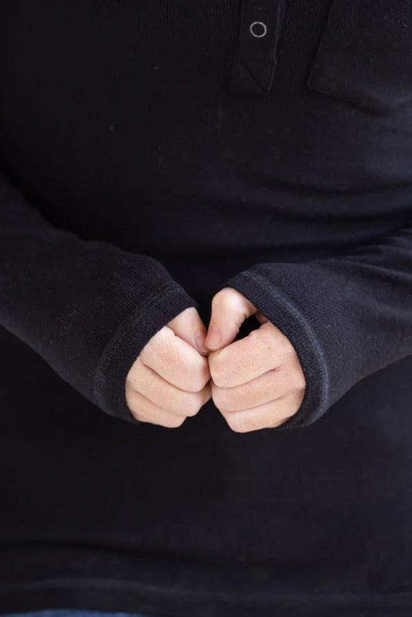 Michelle Mae &quot;Georgia&quot; Long Sleeve Top - Black