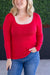 ***PRE-ORDER*** Michelle Mae "Alyssa" Long Sleeve Top - Red