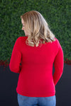 ***PRE-ORDER*** Michelle Mae &quot;Alyssa&quot; Long Sleeve Top - Red