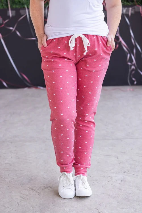 Michelle Mae Classic Joggers - Sweetheart Red