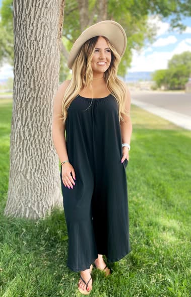 Shirley Baggy Romper - Black