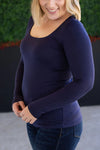 ***PRE-ORDER*** Michelle Mae &quot;Alyssa&quot; Long Sleeve Top - Navy