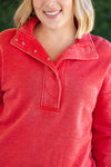 ***PRE-ORDER*** Michelle Mae &quot;Jesse&quot; Vintage Wash Snap Pullover - Red