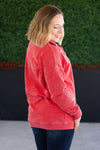 ***PRE-ORDER*** Michelle Mae &quot;Jesse&quot; Vintage Wash Snap Pullover - Red