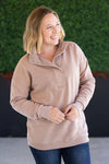 ***PRE-ORDER*** Michelle Mae &quot;Jesse&quot; Vintage Wash Snap Pullover - Tan