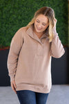 ***PRE-ORDER*** Michelle Mae &quot;Jesse&quot; Vintage Wash Snap Pullover - Tan