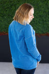 ***PRE-ORDER*** Michelle Mae &quot;Jesse&quot; Vintage Wash Snap Pullover - Winter Blue