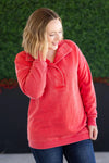 ***PRE-ORDER*** Michelle Mae &quot;Jesse&quot; Vintage Wash Snap Pullover - Red