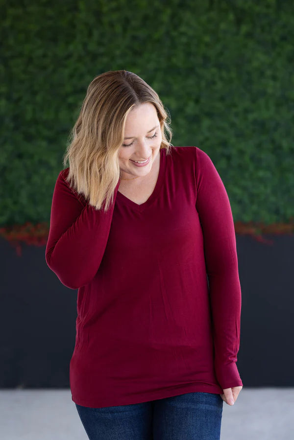 ***PRE-ORDER*** Michelle Mae "Larissa" Long Sleeve - Burgundy