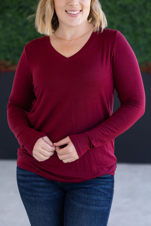 ***PRE-ORDER*** Michelle Mae "Larissa" Long Sleeve - Burgundy