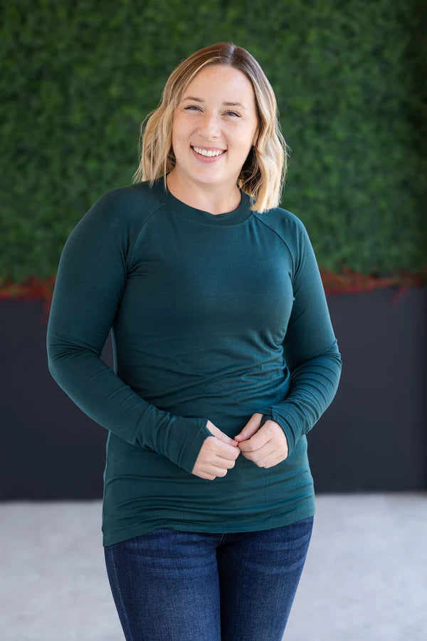 ***PRE-ORDER*** Michelle Mae "Blair" Long Sleeve Top - Hunter Green