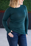 ***PRE-ORDER*** Michelle Mae &quot;Blair&quot; Long Sleeve Top - Hunter Green
