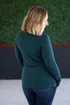 ***PRE-ORDER*** Michelle Mae &quot;Blair&quot; Long Sleeve Top - Hunter Green